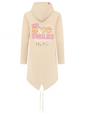 Zwillingsherz Hoodiejacke / SMILE - Beige