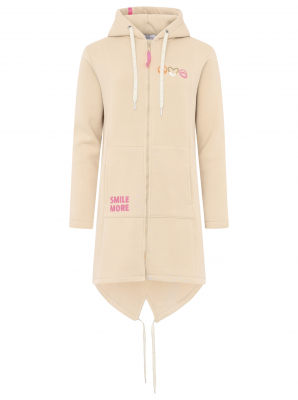 Zwillingsherz Hoodiejacke / SMILE - Beige