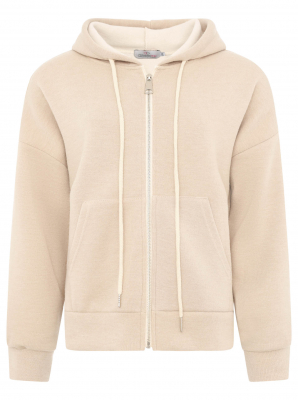 Zwillingsherz Hoodiejacke kurz/ UNI  / Beige