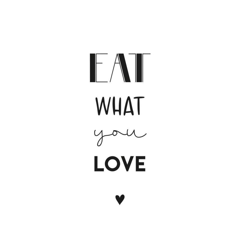 PPD Servietten / EAT WHAT YOU LOVE / Weiß - 33cm x 33cm