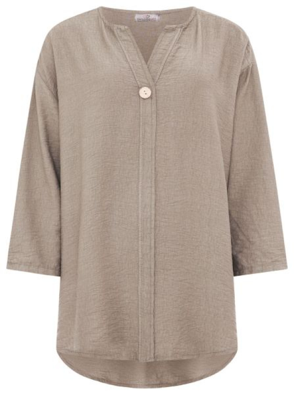 Zwillingsherz Oversized Bluse / ALLDAY / Taupe - One Size