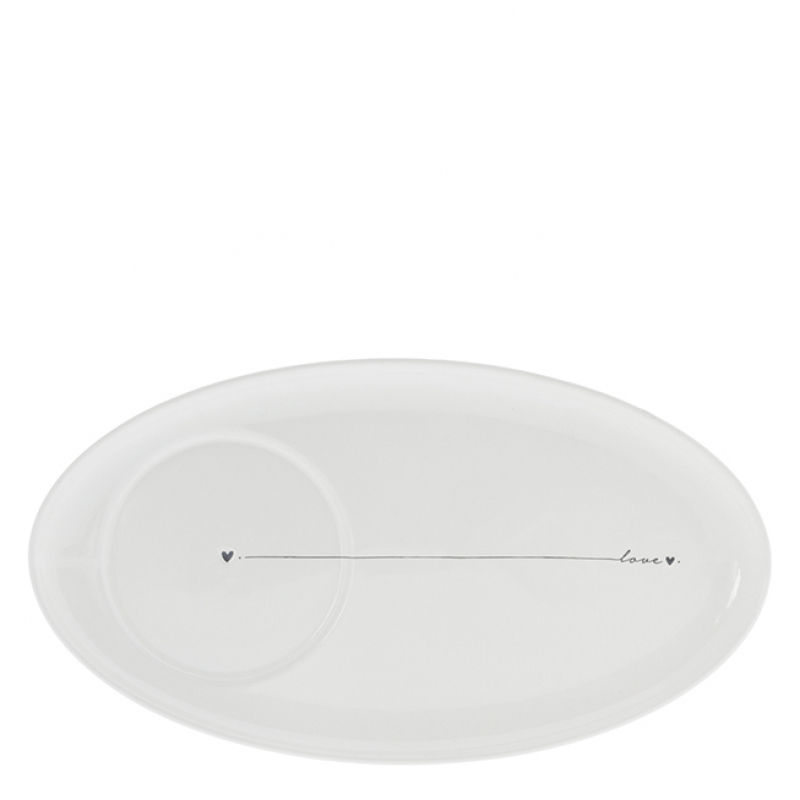 Bastion Collections Cafe Plate / LOVE - Ovale Form